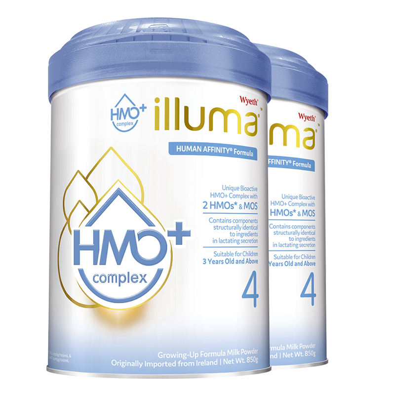 惠氏营养品海外旗舰店【预售】ILLUMA启赋HMO+4段3岁以上含三大类HMO婴幼儿奶粉*2罐1