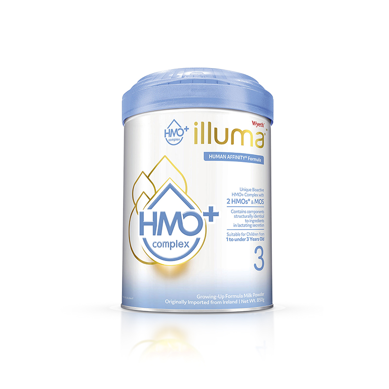 惠氏营养品海外旗舰店海外版ILLUMA启赋HMO+3段1-3岁婴幼儿成长奶粉850g*6罐含3重HMO2