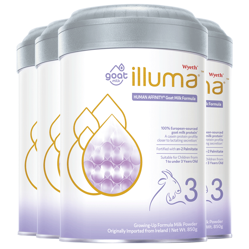 惠氏营养品海外旗舰店【预售】illuma启赋蕴悠山羊奶粉3段1-3岁新生婴幼儿奶粉850g*4罐1