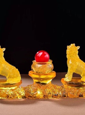 2025蛇年新款水琉璃摆件十二生肖虎谛听添桂吉祥物礼物摆件饰品礼
