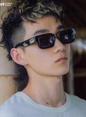 复古粗框板材小窄方框墨镜潮男女