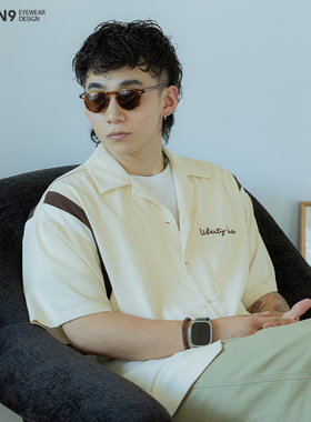 enson9日系复古偏光圆框墨镜男女