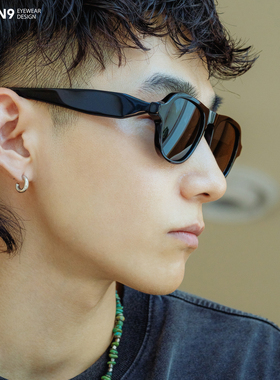 美式复古粗框板材墨镜潮男