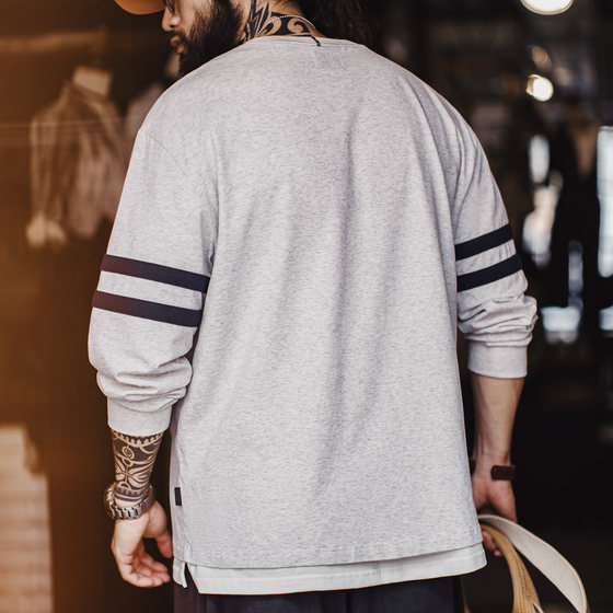 Madden Workwear American Gray Embroidered Round Neck Sweatshirt