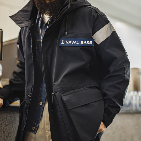 Madden workwear American mid-length navy parka windbreaker