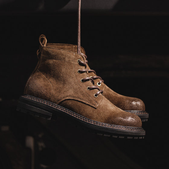 Retro style yellow brown Martin boots mid-high top shoes