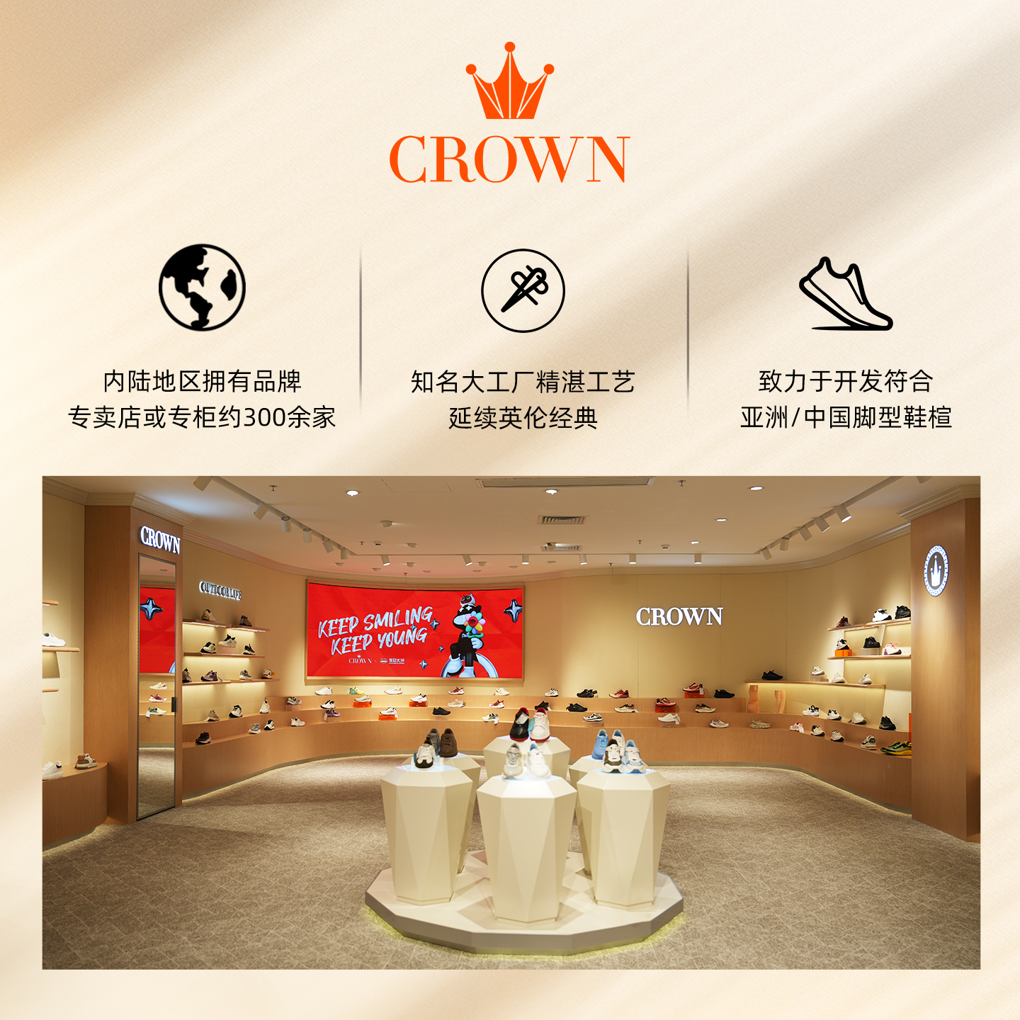 CROWN/皇冠商场同款男鞋2025秋季新款缓震运动休闲皮鞋真皮鞋男潮 - 图2