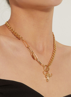 欧美跨境饰品时尚心形牛头造型潮