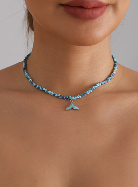 欧美跨境饰品清新海洋风多切面玻