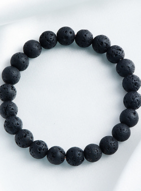 跨境饰品手工编织黑色火山石串珠