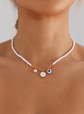 欧美跨境专供波西米亚白色米珠串