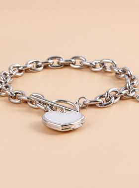 欧美跨境饰品几何粗铝链立体白色