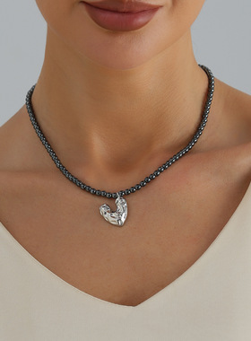 欧美跨境饰品个性时尚黑胆石串珠