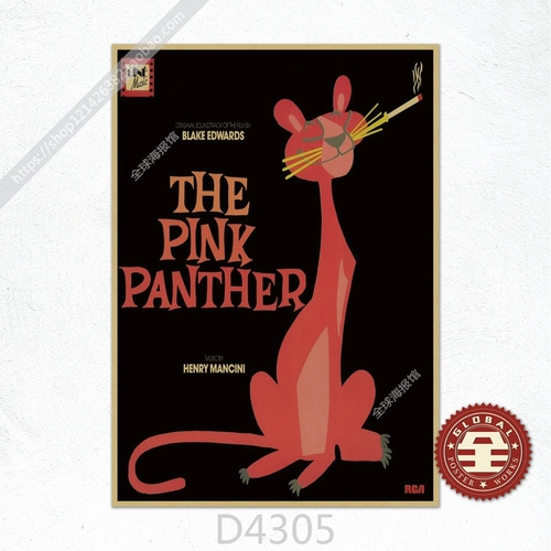 Pink Leopard The Pink Panther Cartoon Classic Animation Reta Cowp Papp Paper Poster Core Core