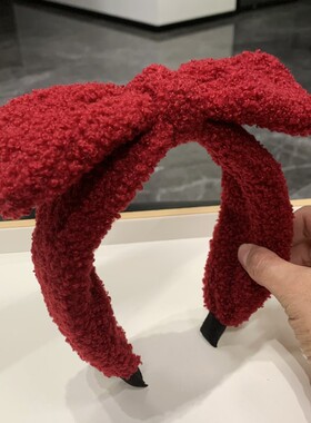毛绒蝴蝶结头箍ins百搭