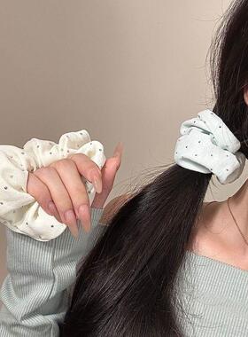 韩系温柔薄荷曼波绿大肠发圈女夏天低马尾超仙头绳满天星头花发饰