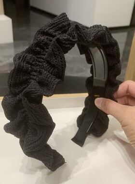 带齿宽边褶皱高级感头箍