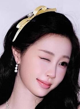 芭蕾风蝴蝶结水钻发夹虞书欣同款甜美顶夹发卡女2025新款夹子头饰