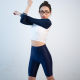ສີຜິວ sexy ບາງ quarter pants nylon