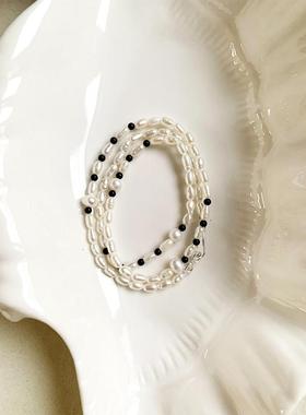 原创设计925银极细 天然淡水巴洛克珍珠项链 精致法式复古 高级感