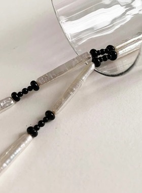 原创设计 自制混搭玛瑙 极光小银条 天然淡水珍珠项链锁骨链