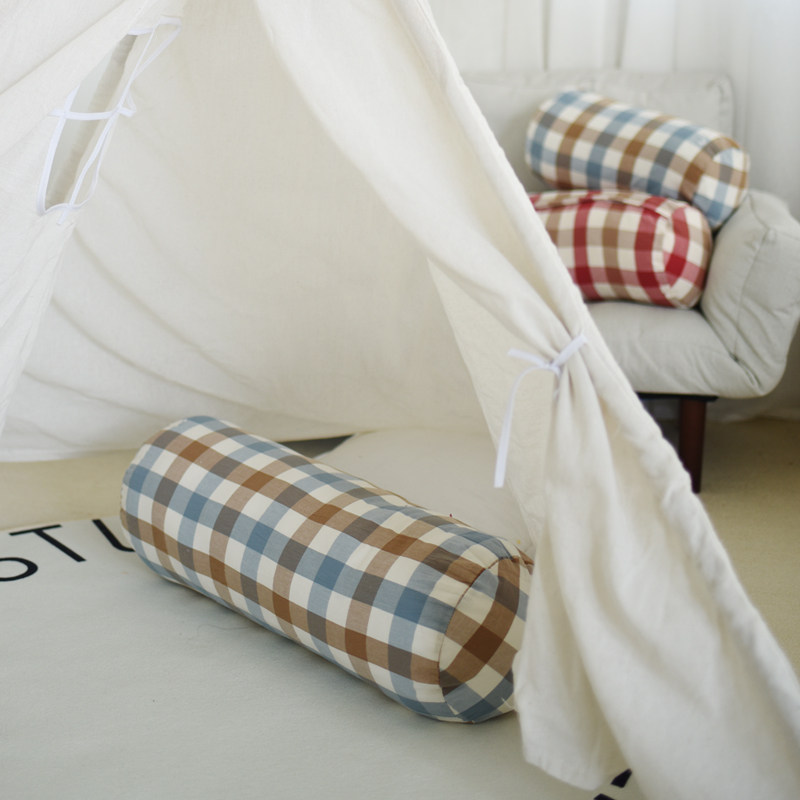 小清新田园风格子长条枕糖果枕夹腿抱枕可拆洗靠枕儿童床头靠垫,淘宝优惠券,粉丝福利购,淘宝优惠卷