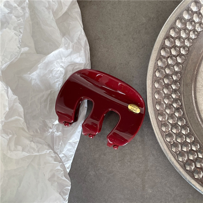 时尚气质 双面金标字母M后脑勺盘发抓夹新款 彩色亚克力发夹发抓,淘宝优惠券,粉丝福利购,淘宝优惠卷