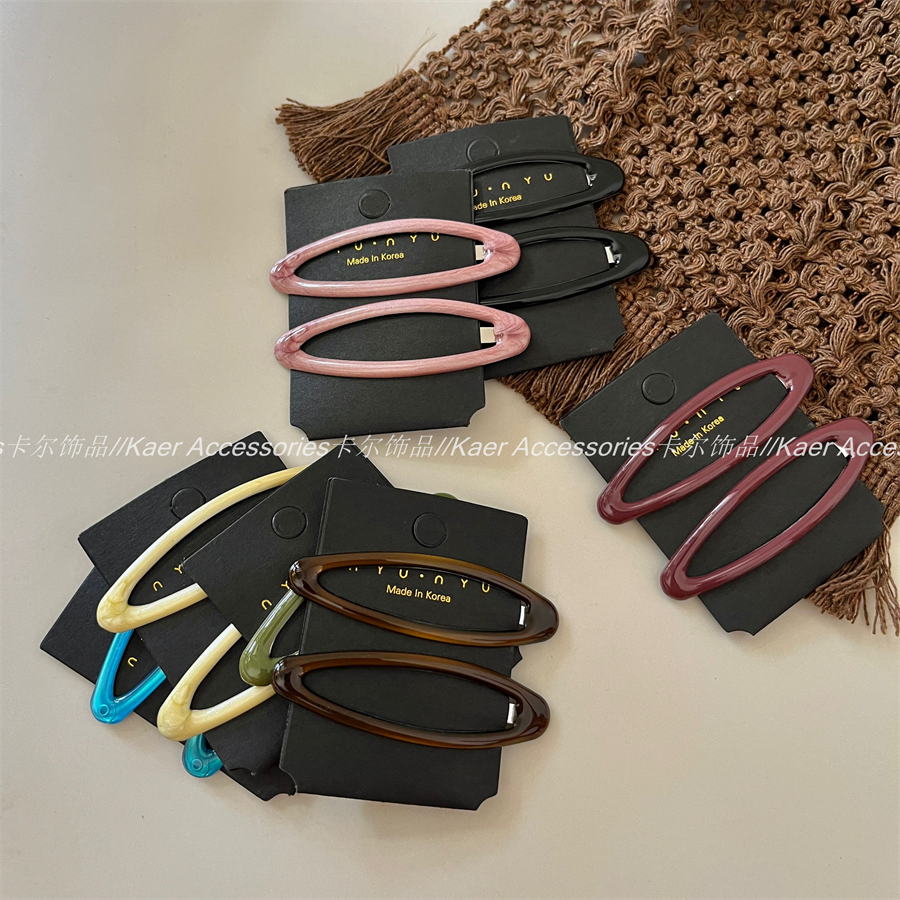 韩国秋冬新款彩色滴油椭圆bb夹发夹 时尚刘海夹侧边夹儿童发饰女,淘宝优惠券,粉丝福利购,淘宝优惠卷