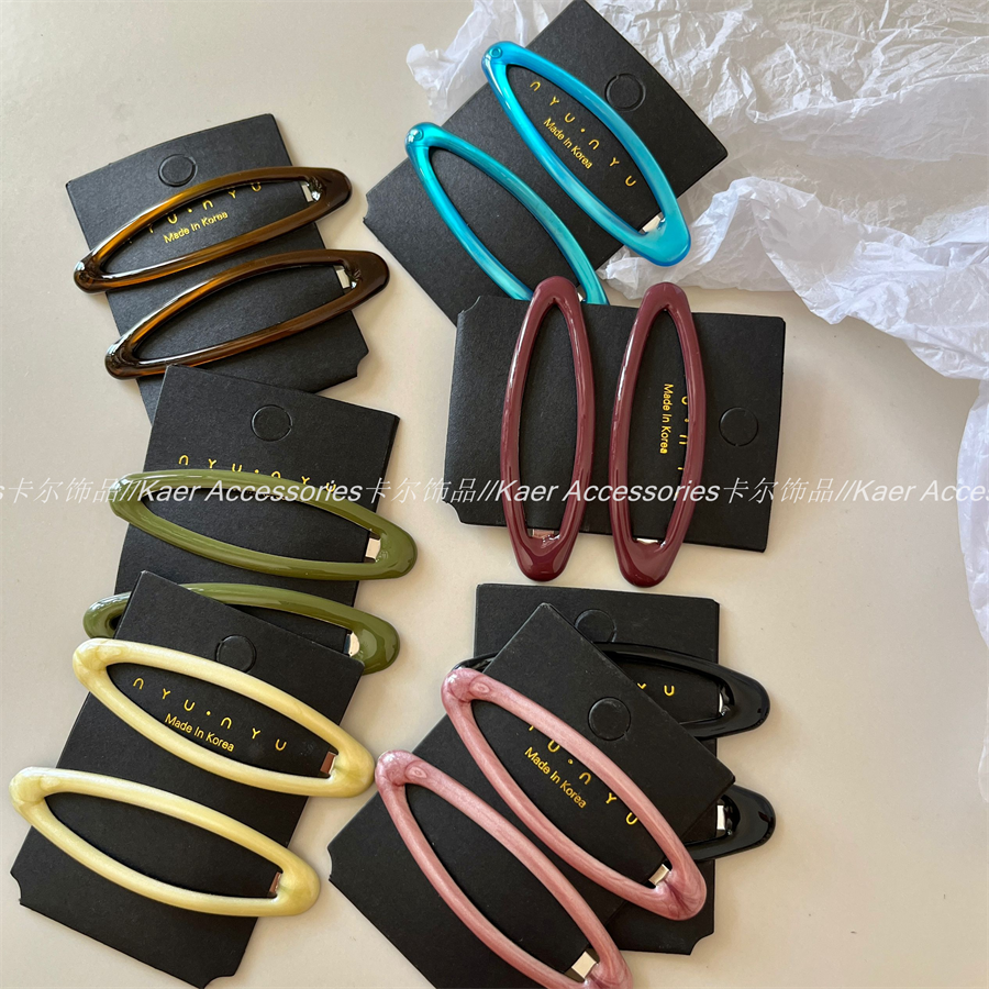 韩国秋冬新款彩色滴油椭圆bb夹发夹 时尚刘海夹侧边夹儿童发饰女,淘宝优惠券,粉丝福利购,淘宝优惠卷