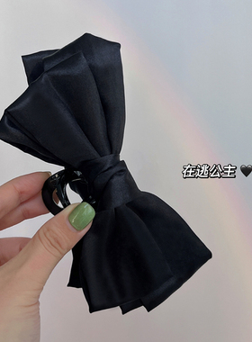 白鹿同款黑色蝴蝶结发夹