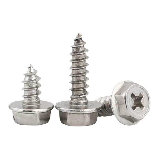 Cross hexagonal self-tapping flange 304 stainless steel