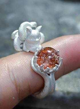 九尾狐个戒指女小众设计高级感光芒魔力球现在饰品潮ins绝美礼物