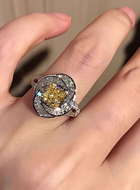 「鎏晶星芒」小众镶钻几何纹戒指轻奢个性高级感小众螺旋开口指环