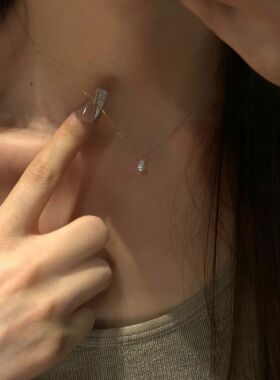 新中式神女的泪一滴泪锆石项链女锁骨链精致气质时尚简约日常百搭