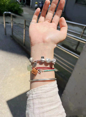 新款可可爱爱粉色编绳手链高级感