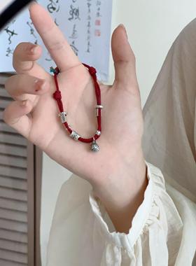 吞金兽情侣手链复古本命年小众红色编绳好运锦鲤手绳男生女生手串