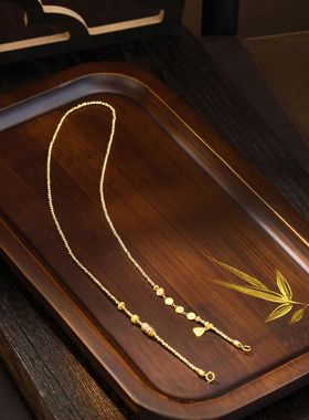 新中式钱袋子爆闪黄金色项链女轻奢百搭链复古风高级感万能链饰品