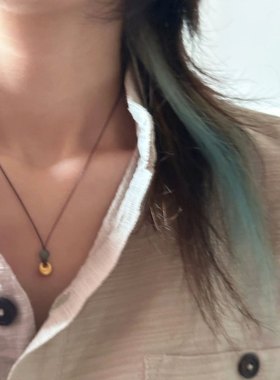 小金豆编织项链高级感设计吊坠