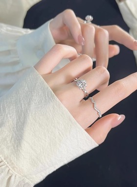 花蔓手捧花钻戒女心形花嫁对戒