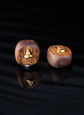 沉香木古法金色无相佛隔珠方形配珠diy手串手链配饰高级散珠配件