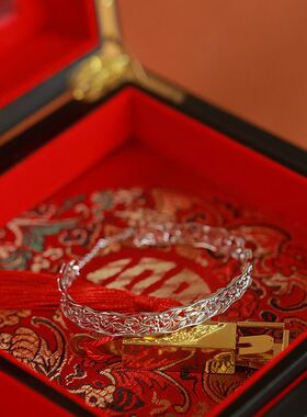 暗香盈袖 _ 幽兰赋 _中式古典镂空雕花银手镯520情人节礼物送女友