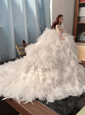 45*80cm洋娃娃婚纱娃娃大拖尾汽车摆件创意礼物公主生日女孩摆件