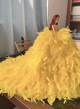 45*80cm洋娃娃婚纱娃娃大拖尾汽车摆件创意礼物公主生日女孩摆件