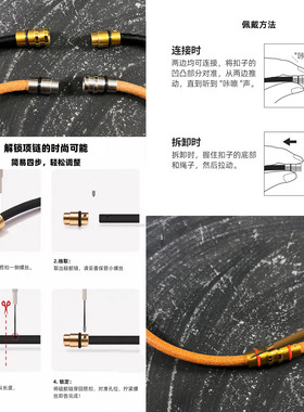 5mm粗犷男士牛皮绳项圈可挂坠