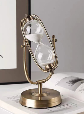 创意金属旋转沙漏计时器家居摆件