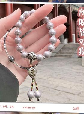 佛珠手串 北京寺庙香灰瓷珠手串 本命年寺庙念珠同款康健手串