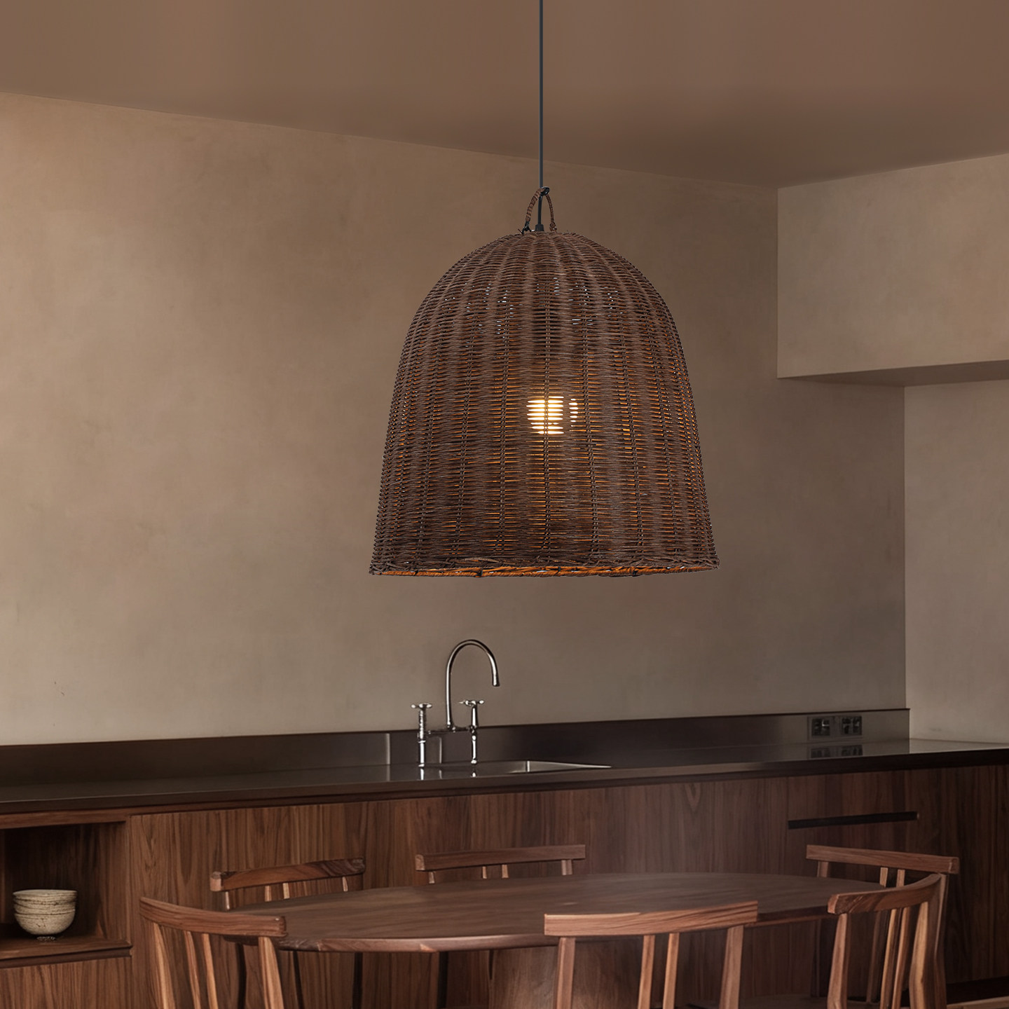 中式风格藤编吊灯卧室餐厅田园艺术灯具农家乐民宿客厅灯藤艺灯罩,淘宝优惠券,粉丝福利购,淘宝优惠卷