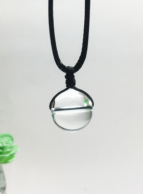 天然白水晶男女通用款转运珠吊坠