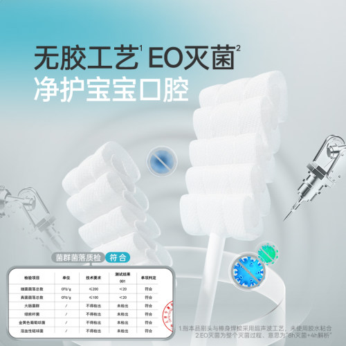 婴儿口腔清洁棉棒新生婴幼儿纱布刷宝宝牙刷乳牙刷洗舌苔舌头神器 - 图2
