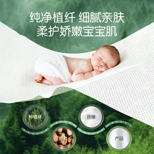 安可新婴儿一次性浴巾宝宝便携儿童出行免洗旅行吸水植纤毛巾学生 - 图0